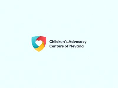 Children's Advocacy Centers of Nevada Logo brand heart identity illustration las vegas logo nevada reno shield