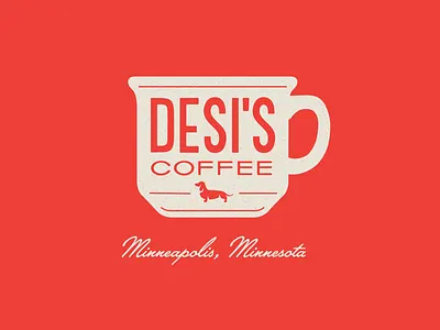 Desi's Coffee brand identity branding coffee shop handlettered icon identity illustrator lockup logo logo design logo lockup logotype typography vector