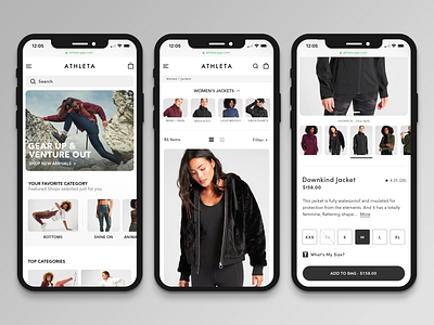 Athleta Mobile Concept art direction clean design creative direction ecommerce interaction mobile ui ux ui uxdesign visual design