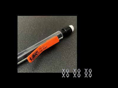 0.7mm HB #2 brutalist chain emoji experiment layout orange pencil photo photography