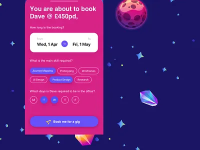 Job Bay - Book me for a gig! booking booking app booking system freelance freelancer ios job product design ux uxui