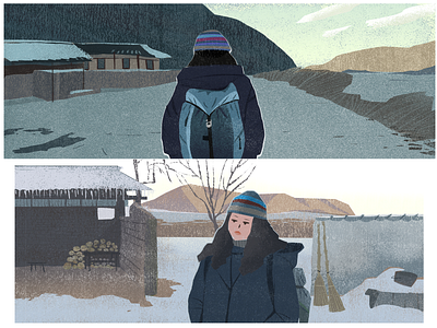 Little forest 003 girl illustration winter
