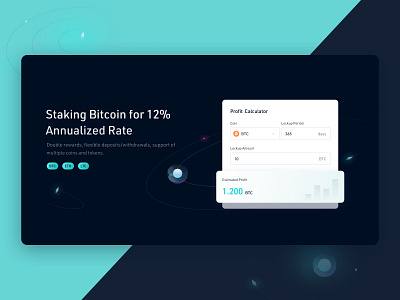 Profit Calculator banner bitcoin exchange blockchain calculator cryptocurrency design illustration token ui ux