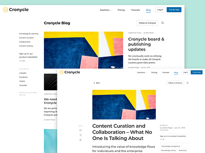 Cronycle blog app blog design flat minimal product design ui ux web web design