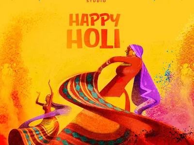 Happy Holi colors festival happyholi holi illustration india rajasthan rangbarse udaipur