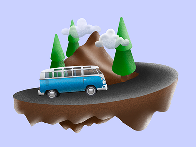 Adventure Bug adventure illustration procreate vw bus