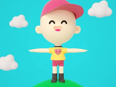 Little Kid 3d 3d art adobe photoshop animation character character design cinema4d design illustration octanerender