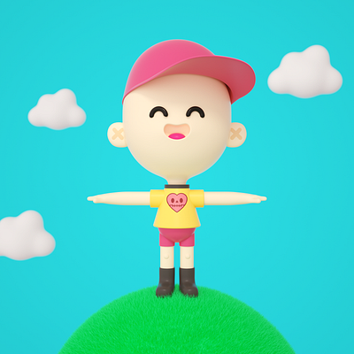 Little Kid 3d 3d art adobe photoshop animation character character design cinema4d design illustration octanerender