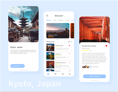 Travel App app japan kyoto mobile travel ui design