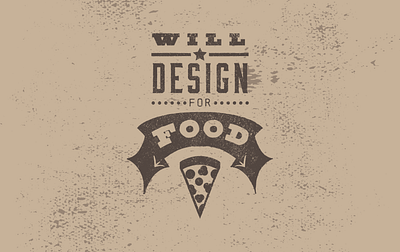 Will Design For Food illustration illustrator tshirt design typography vector