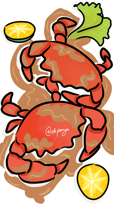 crab crab food food illustration ilustration seafood yummy