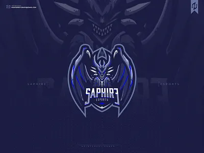 SAPHIRE E SPORTS LOGO badge blue digital dragon esports games graphic illustrations illustrator logo logo design logodesign mascot sports stream vector wild