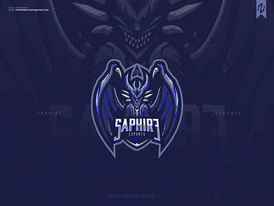 SAPHIRE E SPORTS LOGO badge blue digital dragon esports games graphic illustrations illustrator logo logo design logodesign mascot sports stream vector wild