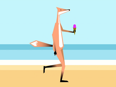 Fox Walk Cycle animation animation after effects fox ice cream walk cycle
