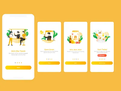 Wecheer App Onboarding Screens app design illustration ui