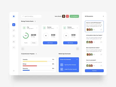 Dashboard - DAT 📈 - See Live Link ⚡️ chart dashboad e learning elearning exam graphic learn learning app learning platform platform test