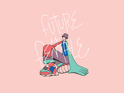 F U T U R E heart illustration lettering love silhouette woman women empowerment women in illustration womens day