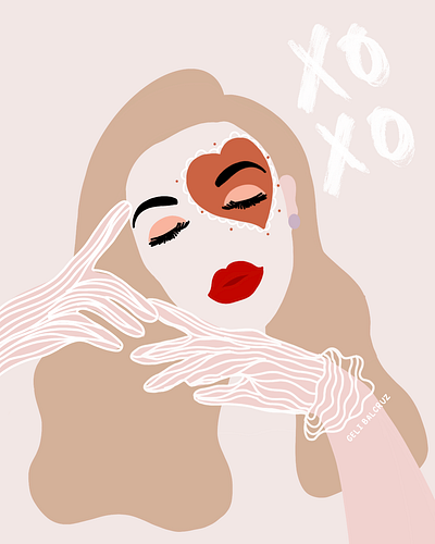 XOXO 💋 digitalillustration illustration illustration art pastel colors women illustration womens day