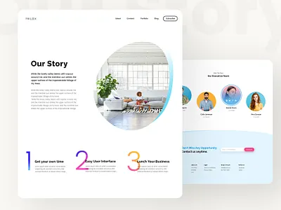 About page for design agency website about page agency benefits clean ui creative header design liquid mac story team member ui ux webdesign website