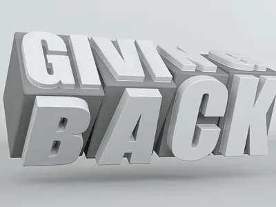 Giving back 3d 3d type logo type typography