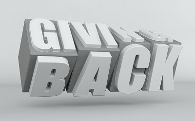 Giving back 3d 3d type logo type typography