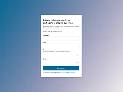 DailyUI - 001 - Sign Up clean cms form form fields input fields interface