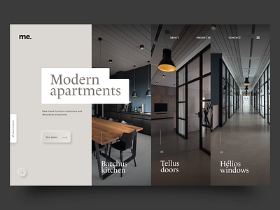 Modern apartments n°2 adobe xd apartment door flat homepage kitchen minimal modern real estate shopping ui ux web design website window