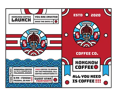 Kongkow Coffee Branding brand identity branding branding design design flat illustration illustrator logo minimal outline poster design vector