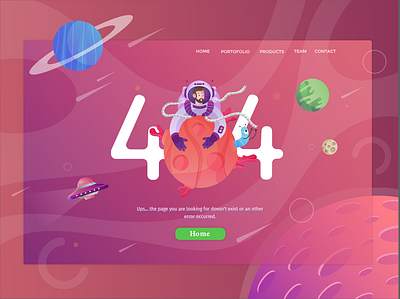 404 Website Illustration 404 404 error astronaut colorful design header illustraion illustrations illustrator landingpage onboarding planet space ui web illustration webdesign website