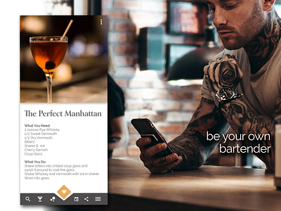 Cocktail Recipe Card adobe xd advertisement app app design concept dribbble weekly warm up dribbbleweeklywarmup layouts recipe app recipe card ui design uidesign visual design