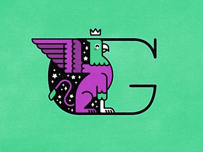 G - Gryphon 36 days of type 36daysoftype alphabet custom type design g graphic design gryphon illustration letter lettering minimal mythical type typography vector