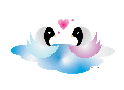 Two Swans in Love adobe illustrator design graphics love spreadthelove swans