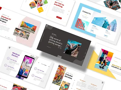 COLORFUL - Minimalist Creative Slide Design agency art best powerpoint business colorfu company creative creative powerpoint full color illustration modern portfolio powerpoint pptx presentation project services start up typogaphy