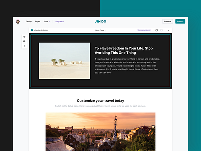 Jimdo.com CMS – Web Concept app cms design editor interface ui uiux user experience ux web wysiwyg