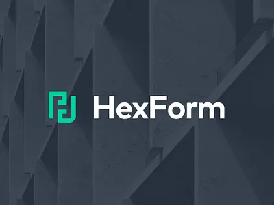 HexForm - Logo Concept brand branding building concept concrete construction for sale form forming freelance function hard hat hex hexform logo logodesign logotype structure