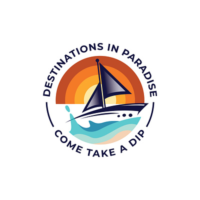 Destinations in Paradise art beach boat boating brand branding design designer destinations illustration logo logobrand logoinspiration logos paradise sun sunrise sunset