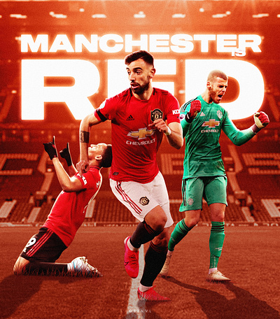 Manchester is Red Football Design Poster anthony martial art bruno fernandes composting creative creative design david de gea digital art digital imaging football football design football poster manchester united photo manipulation photoshop photoshop art photshop retouch retouching