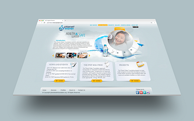 Planet water website design illustration website