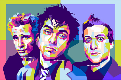 Green Day in WPAP band colorful art colourful illustration pop art popart popular portrait rock vector vector art