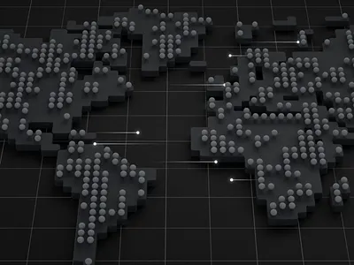 Data Transfer 3d after effects animation cinema 4d cinema4d computation data data visualization grid loop map octane particle particles transfer world