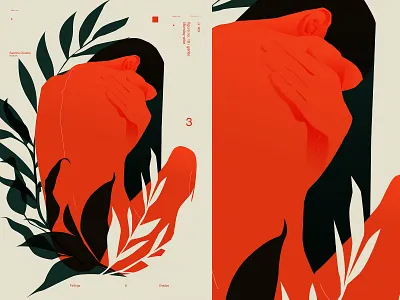 Feelings and shades abstract body composition figure figure drawing floral girl illustration illustration laconic layout minimal poster