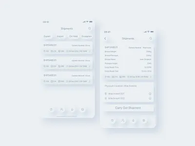 Neumorphism Logistic App logistics mobile appp neumorphism userexperience userinterface