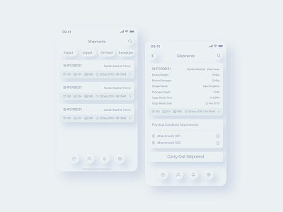 Neumorphism Logistic App logistics mobile appp neumorphism userexperience userinterface