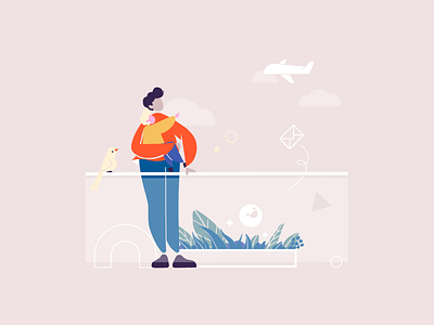Here comes the plane animation branding c4d design flat illustration typography vector