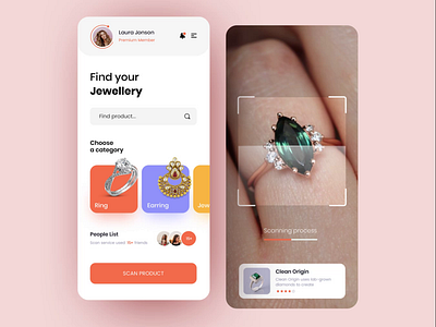 Jewellery scan app interaction app app design application interaction mobile mobile app motion scan ui ux