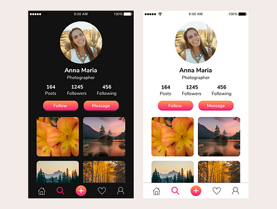 User Profile - Daily UI app appui creative dailyui dailyuichallenge instagram ui ui design uidesign uiux user profile ux ux design uxdesign