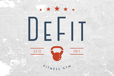 DEFIT Logo branding business logo colorful art fitness logo gym logo logo minimalist logo playful logo typography vector vintage design vintage logo