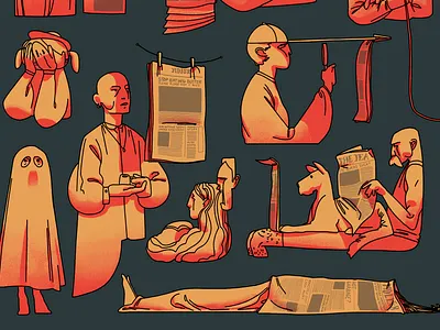 How to read the news character characterdesign digital art drawing editorial editorial illustration fake news illustration journalism news