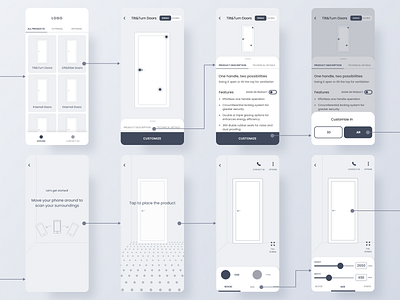 AR app wireframes 2020 app augmented reality clean design figma flat flow flowchart future minimal mockup ux wireframes