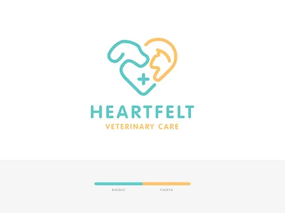 HeartFelt animal animal logo brandguide calming care colors desigb design designs heart identity identity branding logo logodesign love mark minimal modern typogaphy vector